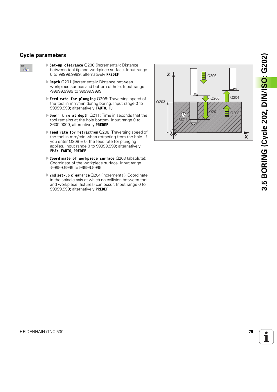Cycle parameters | HEIDENHAIN iTNC 530 (60642x-04) Cycle programming User Manual | Page 79 / 529