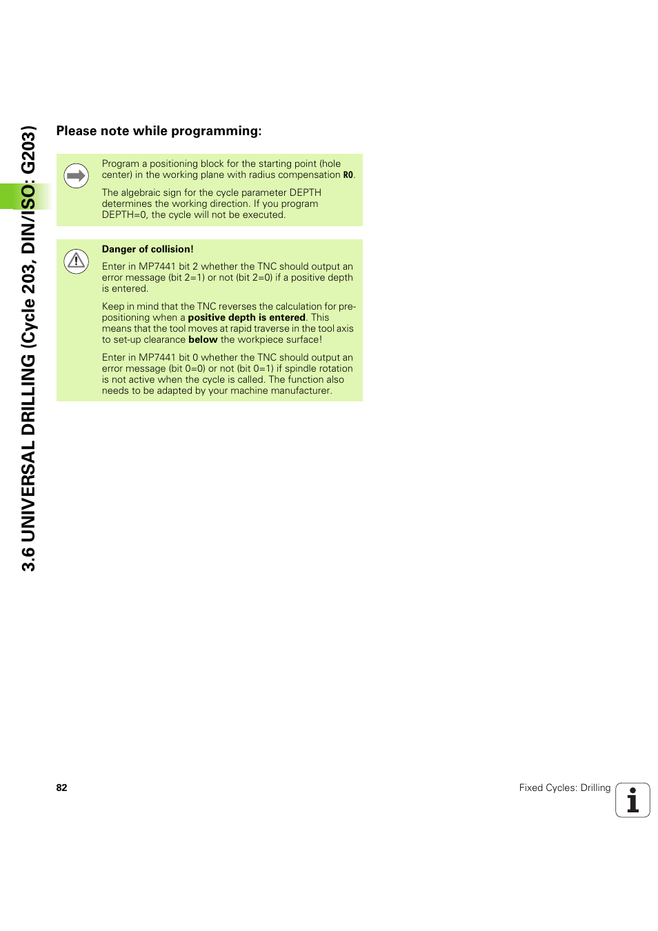 Please note while programming | HEIDENHAIN iTNC 530 (60642x-04) Cycle programming User Manual | Page 82 / 529