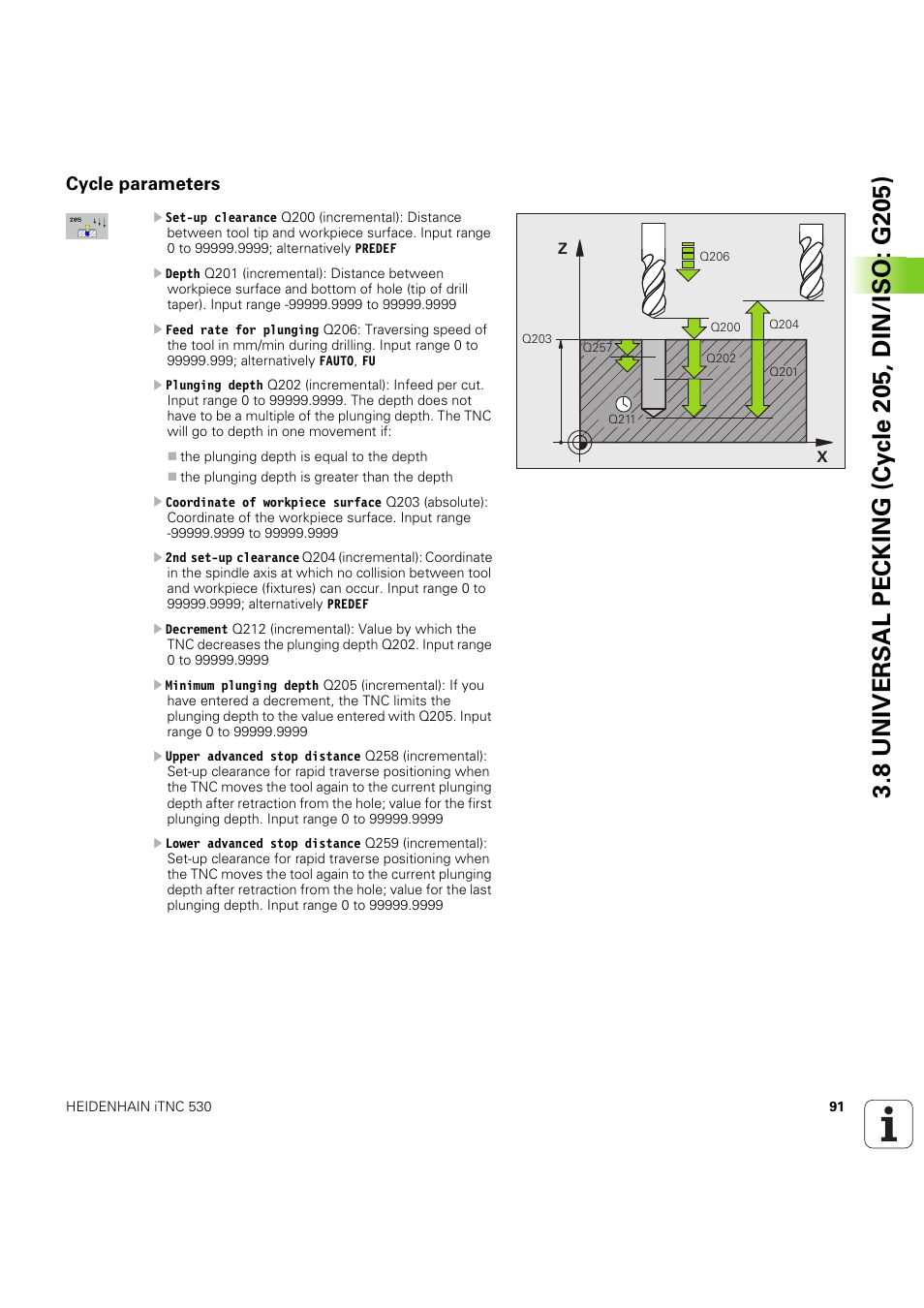 Cycle parameters | HEIDENHAIN iTNC 530 (60642x-04) Cycle programming User Manual | Page 91 / 529