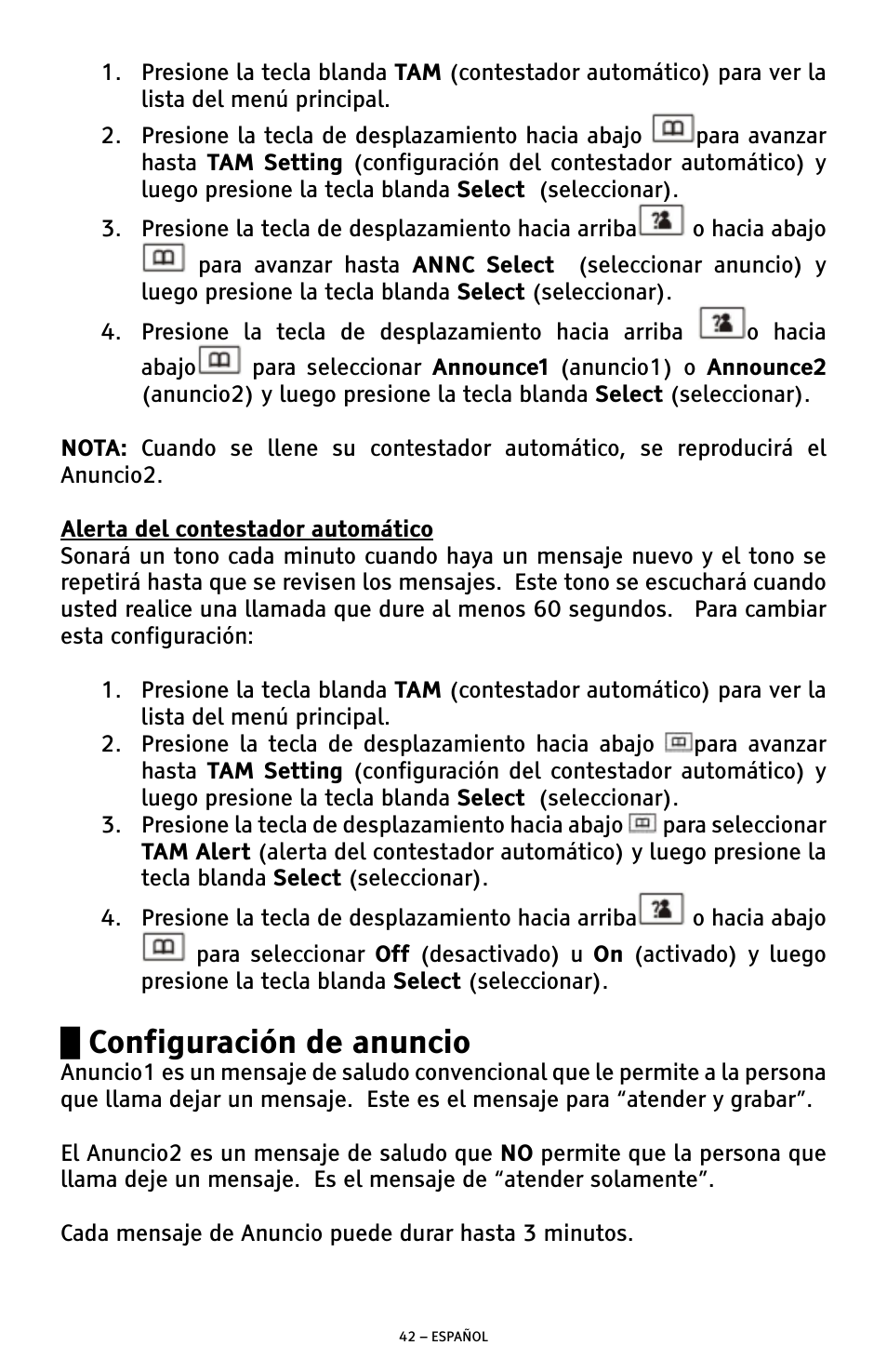 Configuración de anuncio | ClearSounds A300 User Manual | Page 106 / 192