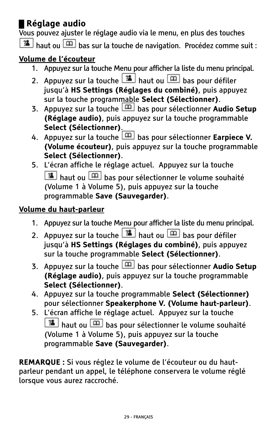 Réglage audio | ClearSounds A300 User Manual | Page 157 / 192