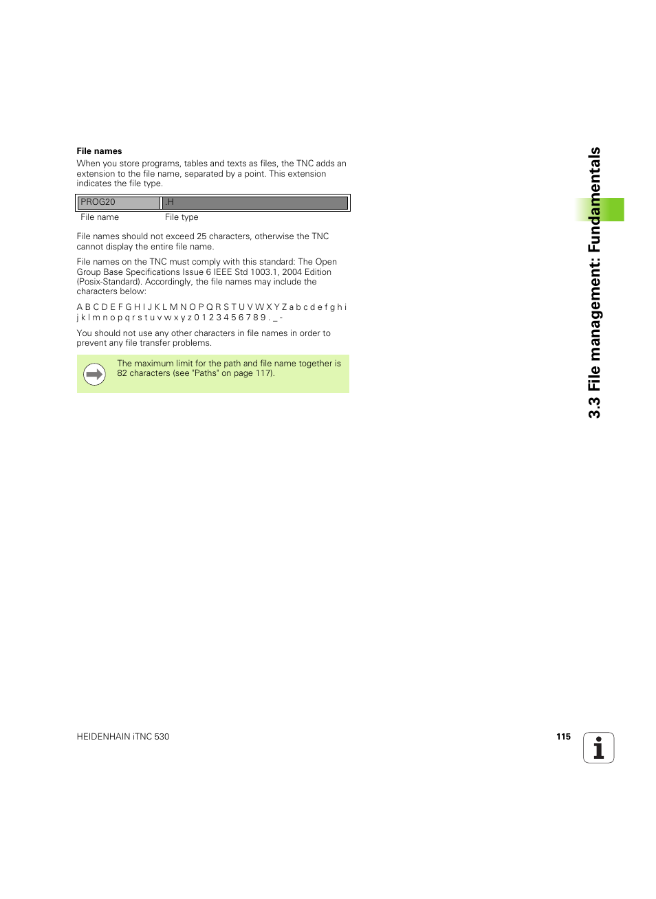 3 file manag ement: fundamentals | HEIDENHAIN iTNC 530 (60642x-04) ISO programming User Manual | Page 115 / 664