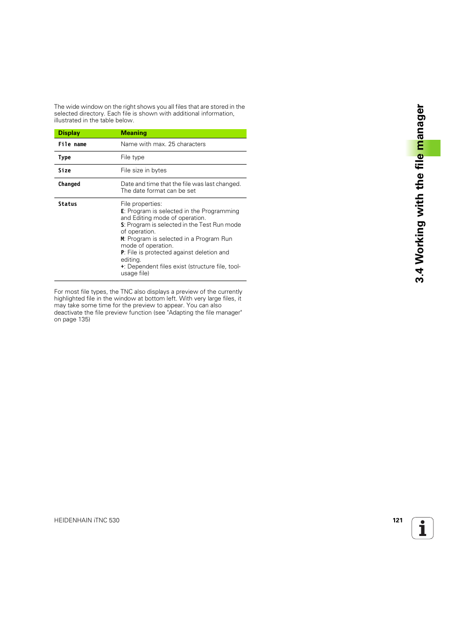 4 w o rk ing with the file manag er | HEIDENHAIN iTNC 530 (60642x-04) ISO programming User Manual | Page 121 / 664