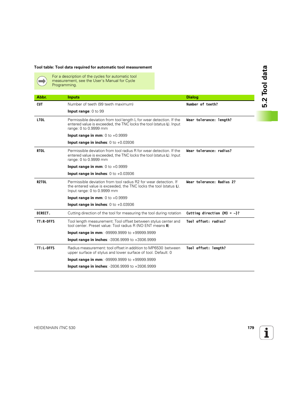 2 tool data | HEIDENHAIN iTNC 530 (60642x-04) ISO programming User Manual | Page 179 / 664