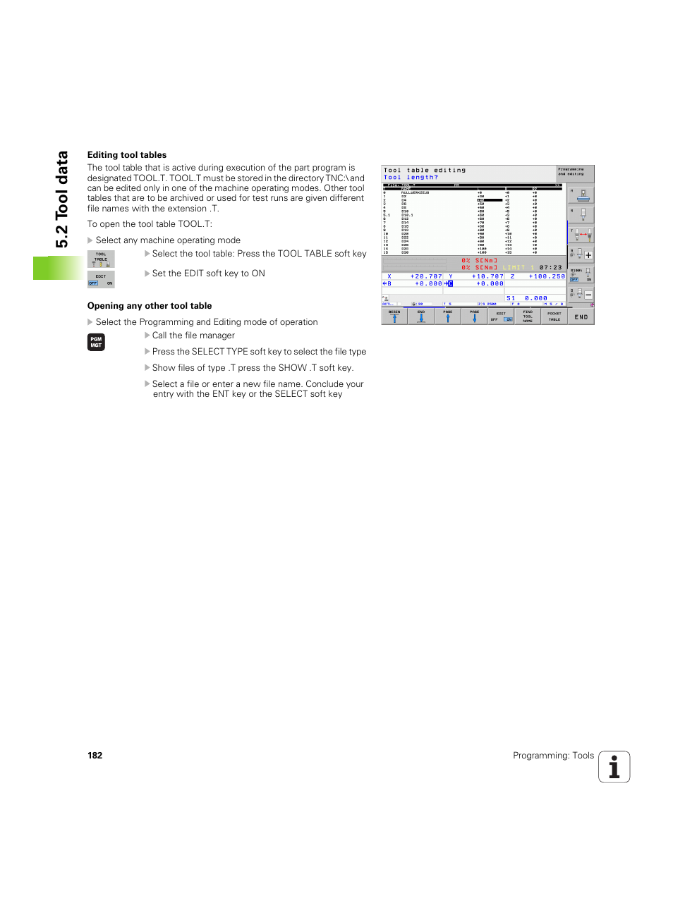 2 tool data | HEIDENHAIN iTNC 530 (60642x-04) ISO programming User Manual | Page 182 / 664