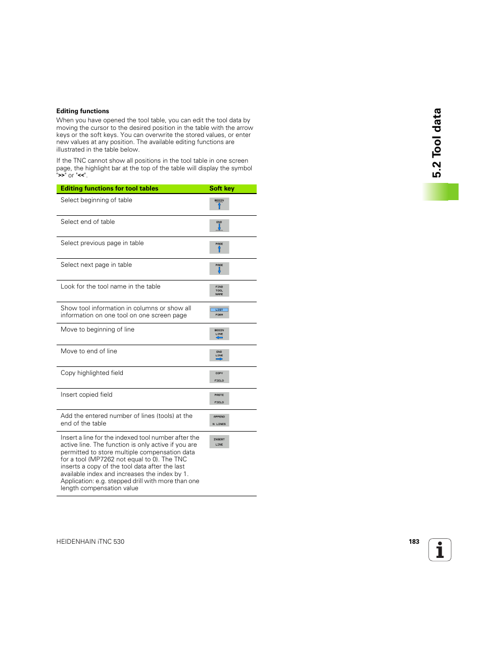 2 tool data | HEIDENHAIN iTNC 530 (60642x-04) ISO programming User Manual | Page 183 / 664