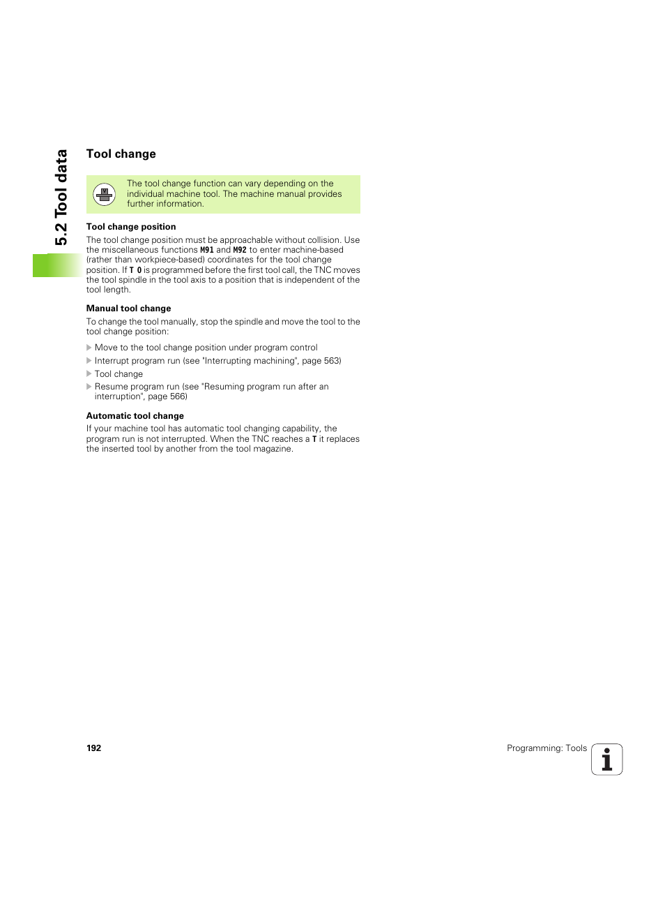 Tool change, 2 tool data | HEIDENHAIN iTNC 530 (60642x-04) ISO programming User Manual | Page 192 / 664