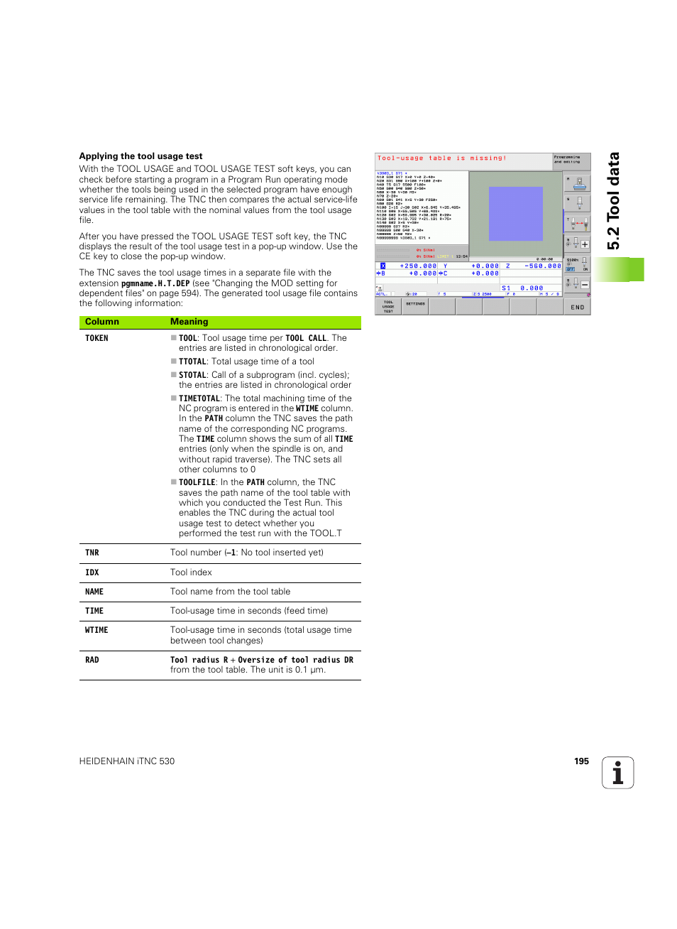2 tool data | HEIDENHAIN iTNC 530 (60642x-04) ISO programming User Manual | Page 195 / 664