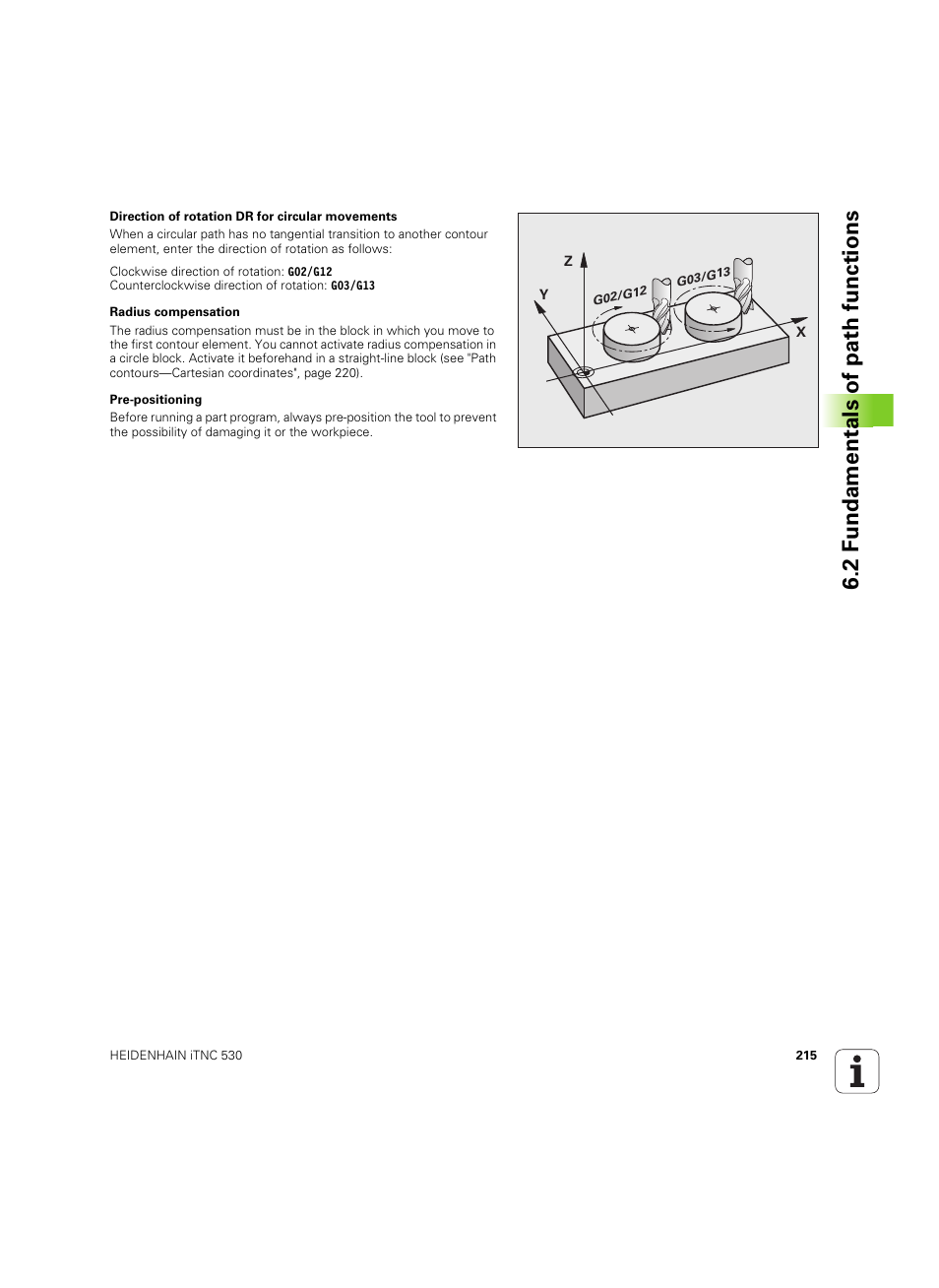 2 fundamentals of path functions | HEIDENHAIN iTNC 530 (60642x-04) ISO programming User Manual | Page 215 / 664
