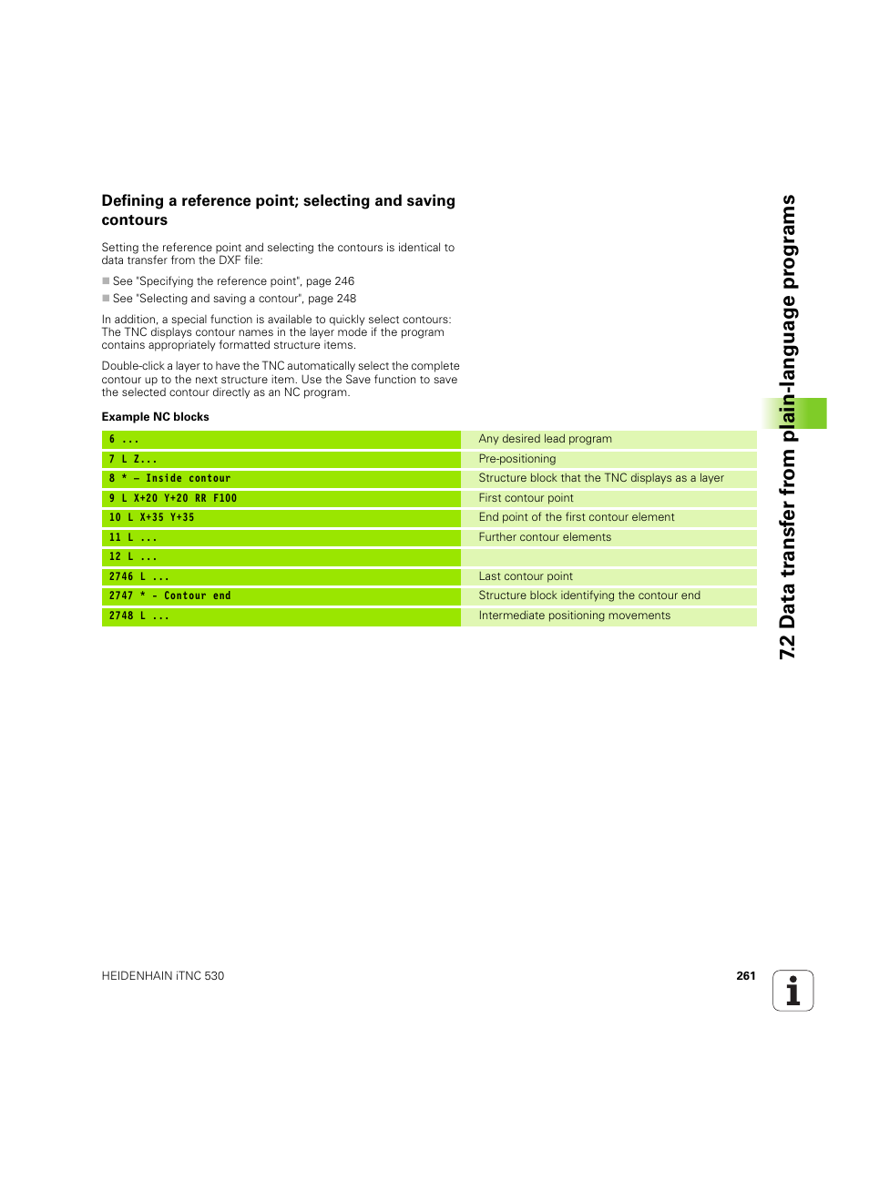 HEIDENHAIN iTNC 530 (60642x-04) ISO programming User Manual | Page 261 / 664
