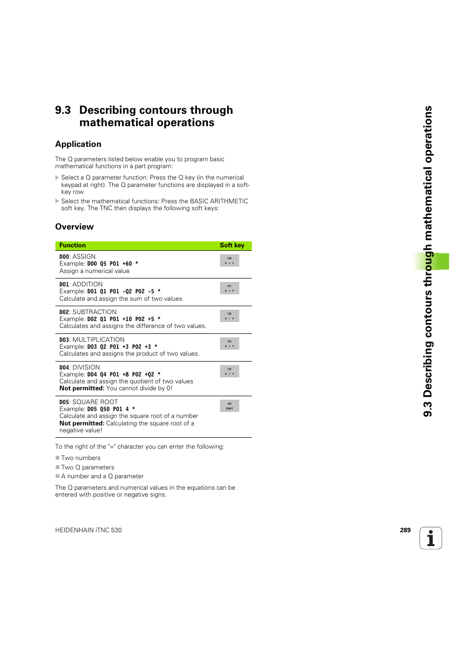 Application, Overview | HEIDENHAIN iTNC 530 (60642x-04) ISO programming User Manual | Page 289 / 664