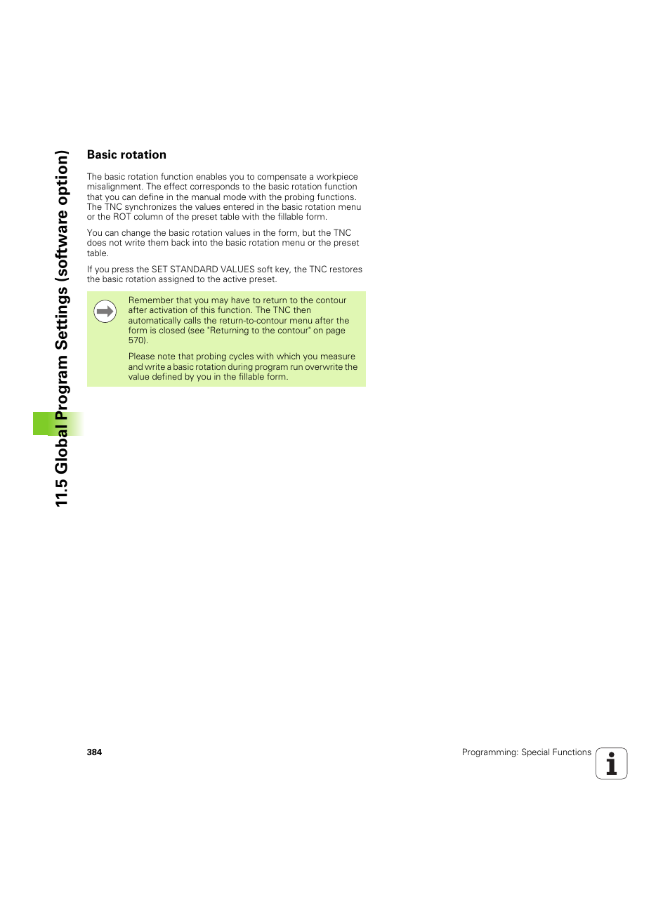 Basic rotation | HEIDENHAIN iTNC 530 (60642x-04) ISO programming User Manual | Page 384 / 664
