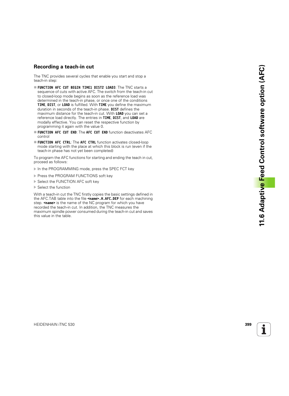 Recording a teach-in cut | HEIDENHAIN iTNC 530 (60642x-04) ISO programming User Manual | Page 399 / 664
