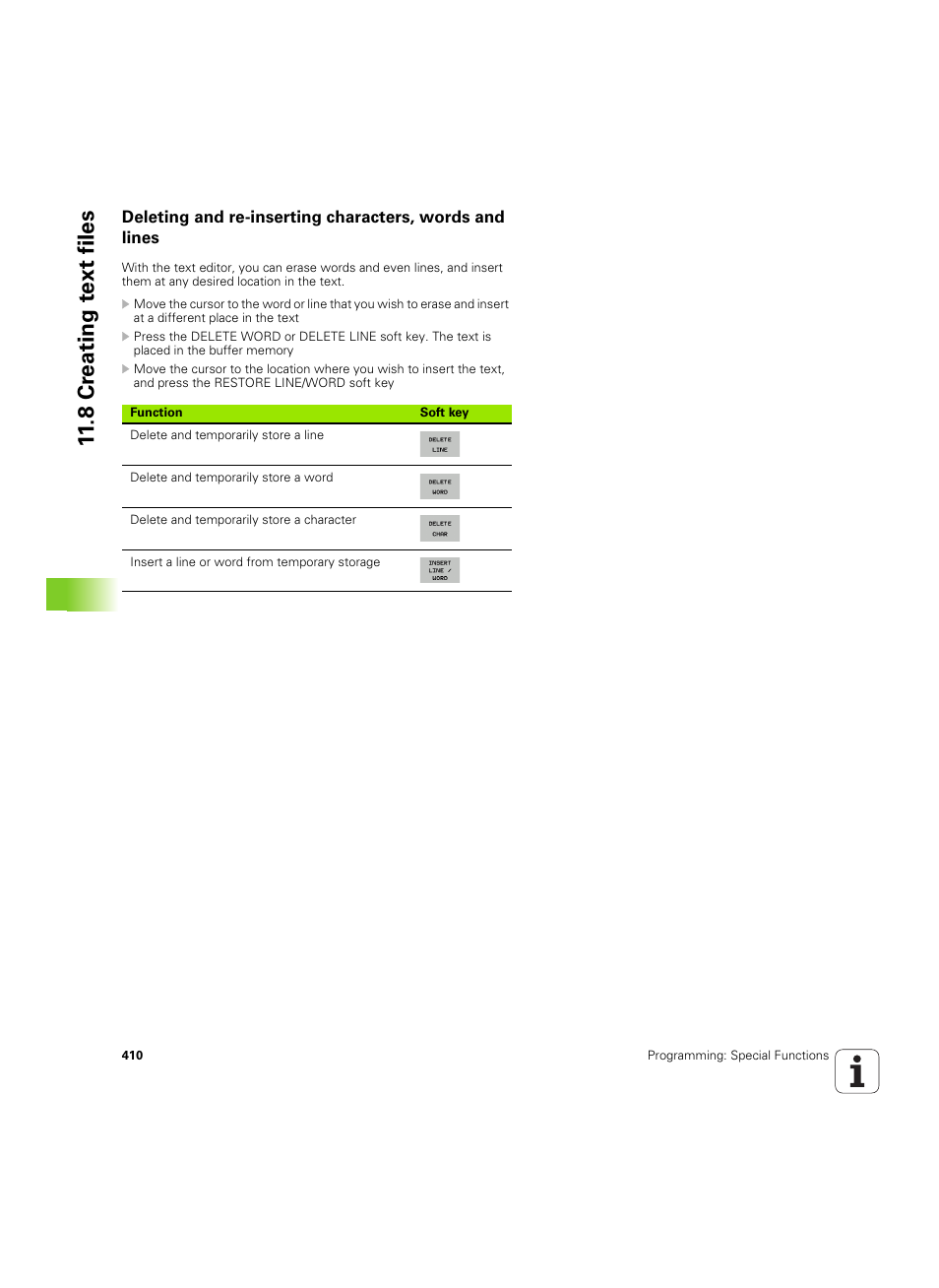 11 .8 cr eating te xt files | HEIDENHAIN iTNC 530 (60642x-04) ISO programming User Manual | Page 410 / 664