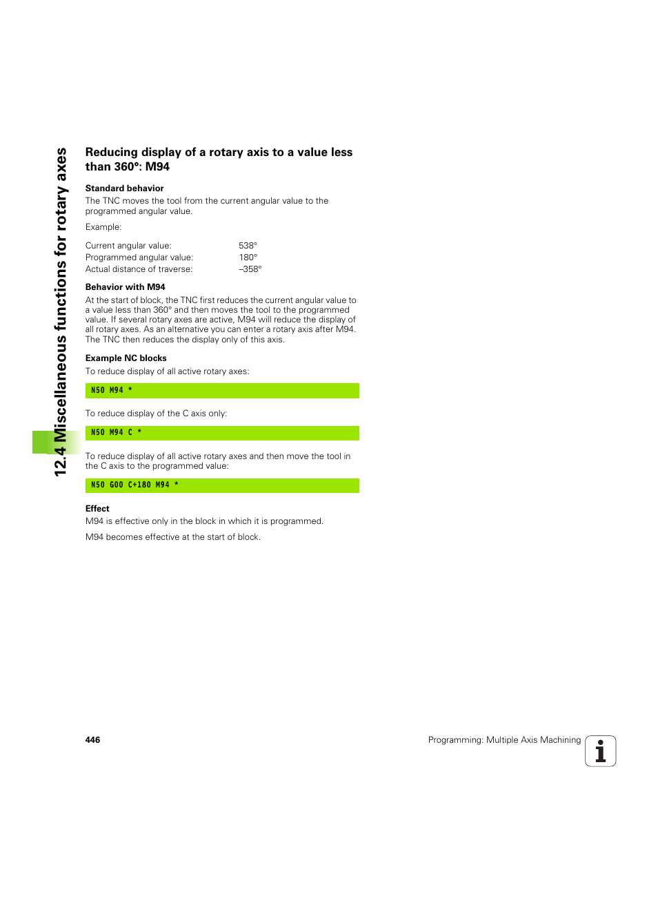 4 miscellaneous functions for rotary ax es | HEIDENHAIN iTNC 530 (60642x-04) ISO programming User Manual | Page 446 / 664