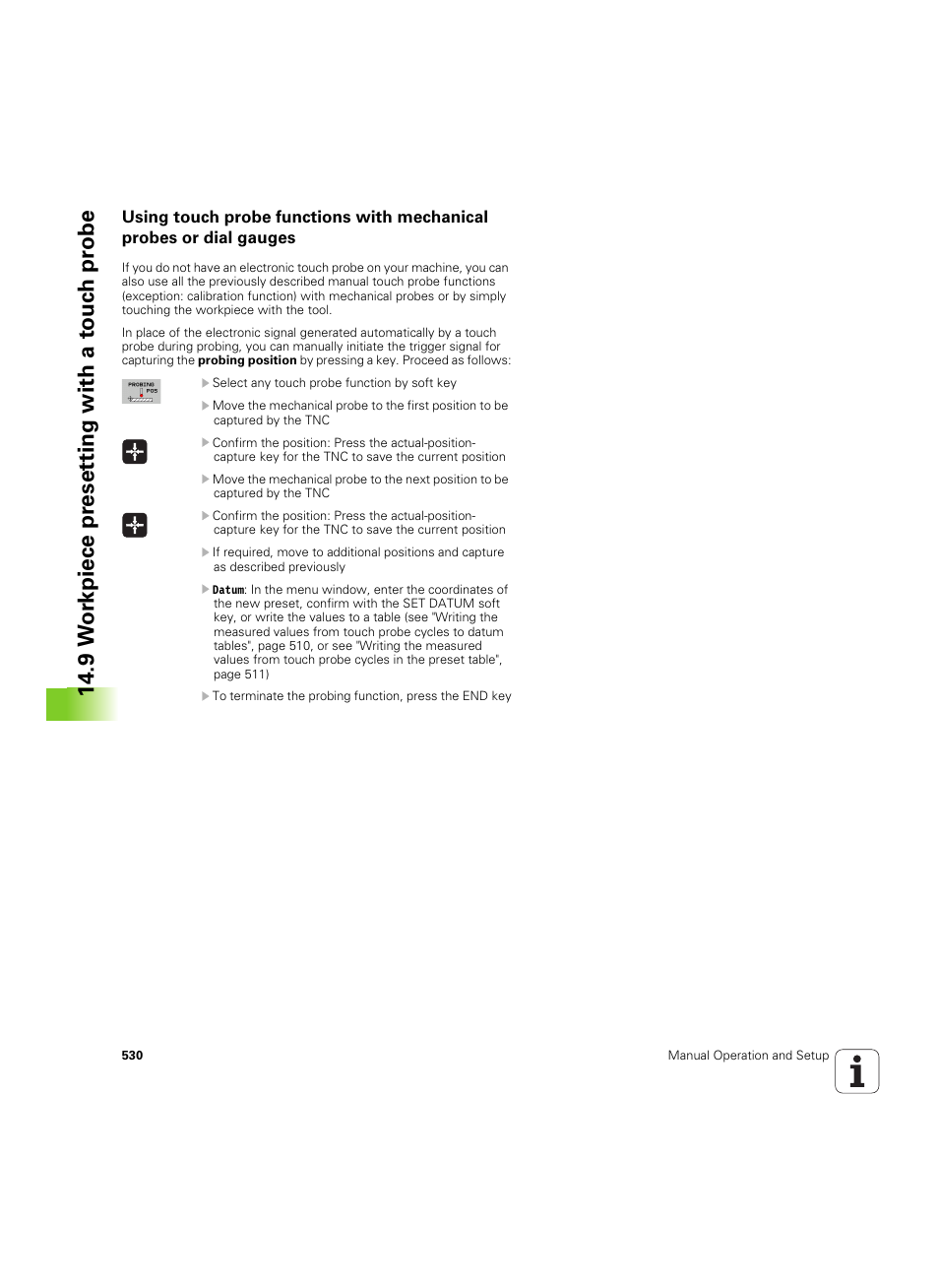 9 w or kpiece pr eset ting with a to uc h pr obe | HEIDENHAIN iTNC 530 (60642x-04) ISO programming User Manual | Page 530 / 664