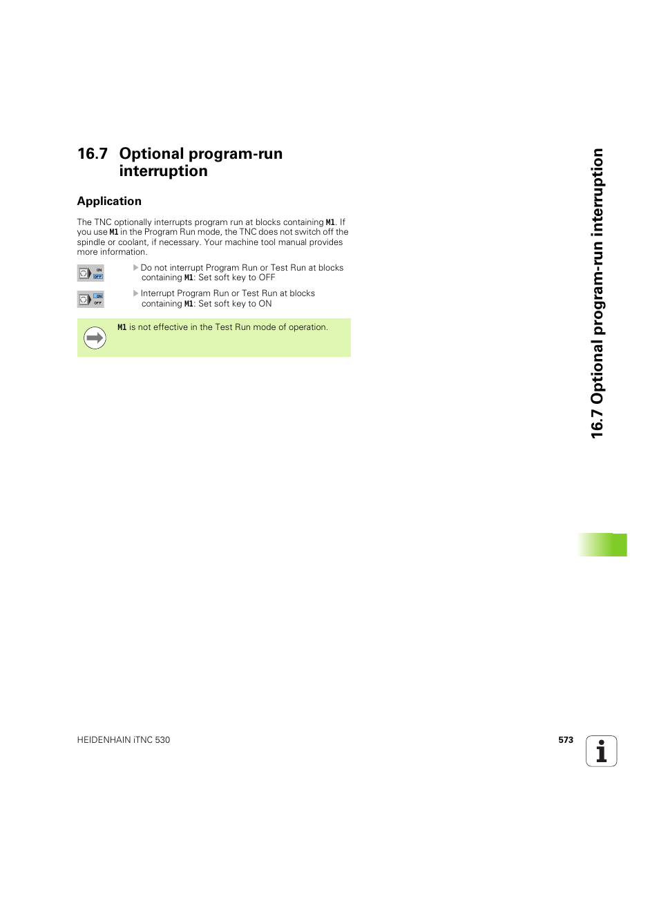 7 optional program-run interruption, Application | HEIDENHAIN iTNC 530 (60642x-04) ISO programming User Manual | Page 573 / 664
