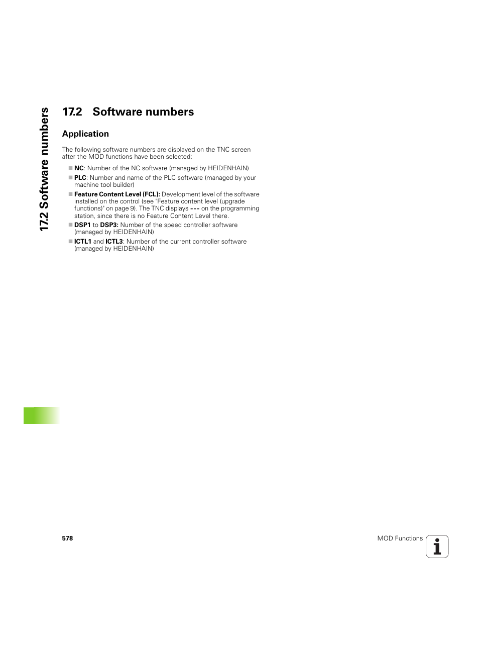 2 software numbers, Application | HEIDENHAIN iTNC 530 (60642x-04) ISO programming User Manual | Page 578 / 664