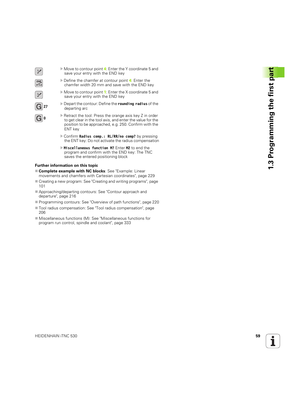 3 pr ogr amming the first par t | HEIDENHAIN iTNC 530 (60642x-04) ISO programming User Manual | Page 59 / 664