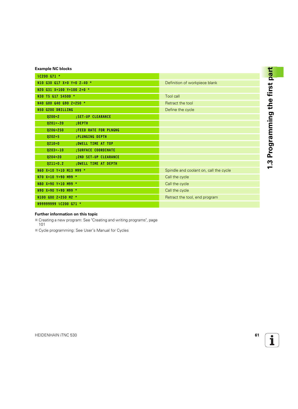 3 pr ogr amming the first par t | HEIDENHAIN iTNC 530 (60642x-04) ISO programming User Manual | Page 61 / 664