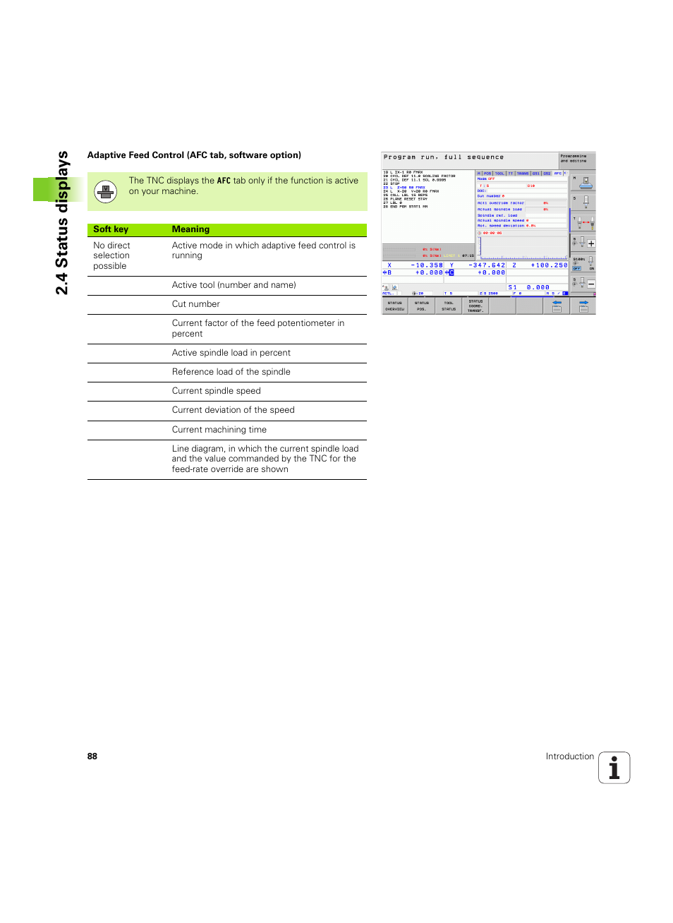 4 stat us displa ys | HEIDENHAIN iTNC 530 (60642x-04) ISO programming User Manual | Page 88 / 664