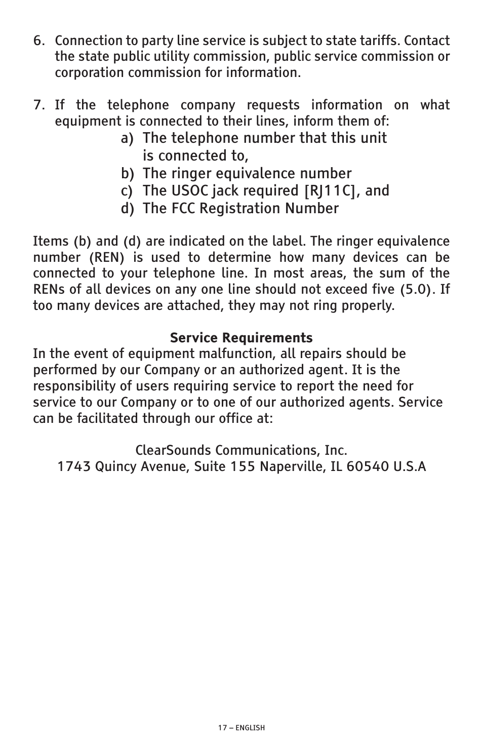 ClearSounds SW200 User Manual | Page 17 / 20