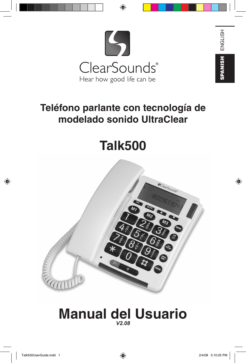 Manual del usuario, Talk500 | ClearSounds TALK500 User Manual | Page 17 / 32