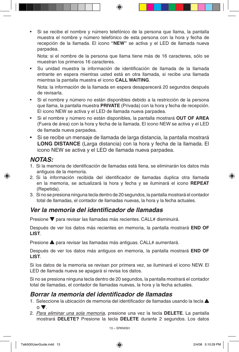 Notas | ClearSounds TALK500 User Manual | Page 29 / 32