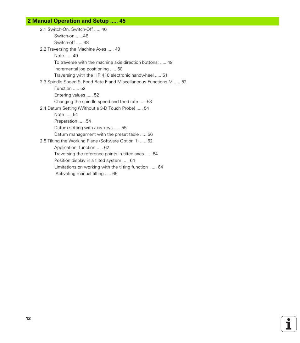 2 manual operation and setup, Manual operation and setup | HEIDENHAIN TNC 620 (340 56x-01) User Manual | Page 12 / 539