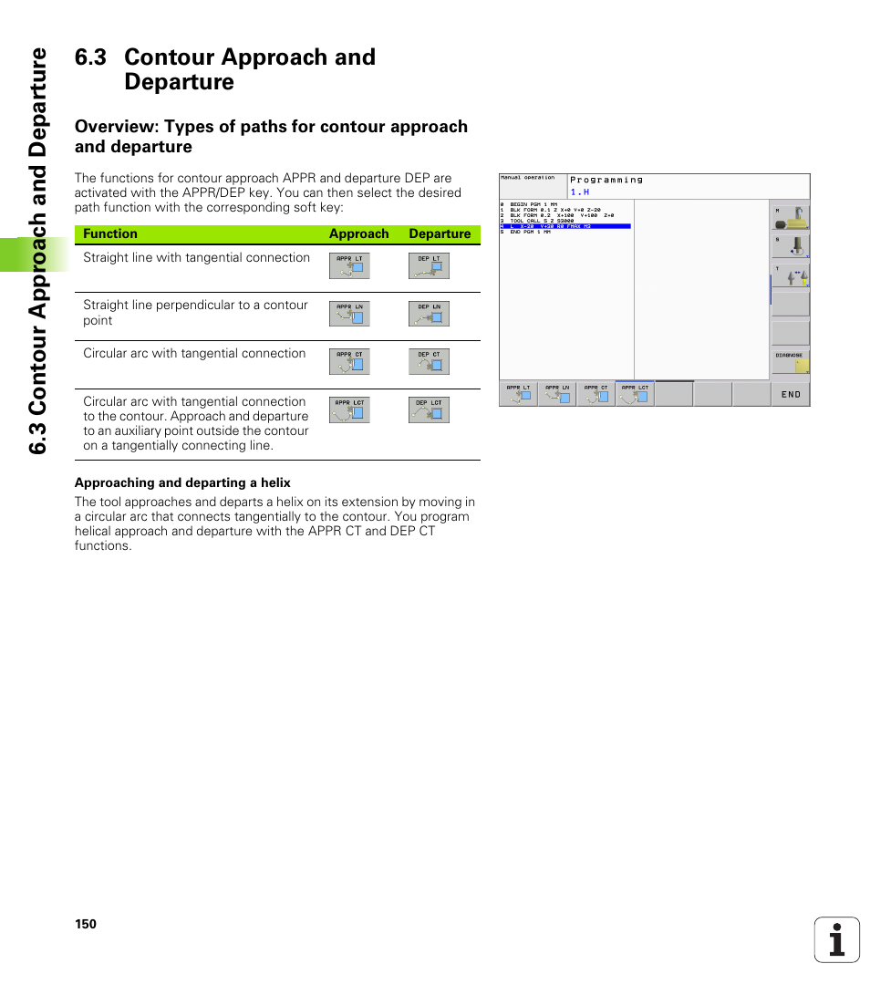 3 contour approach and departure | HEIDENHAIN TNC 620 (340 56x-01) User Manual | Page 150 / 539