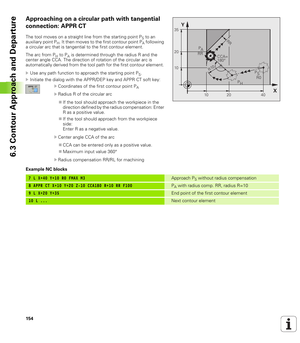 3 cont our appr oac h and depar tur e | HEIDENHAIN TNC 620 (340 56x-01) User Manual | Page 154 / 539