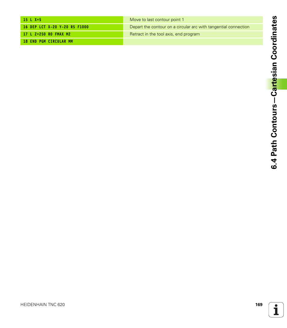 4 p a th cont ours—car te sian coor dinat e s | HEIDENHAIN TNC 620 (340 56x-01) User Manual | Page 169 / 539