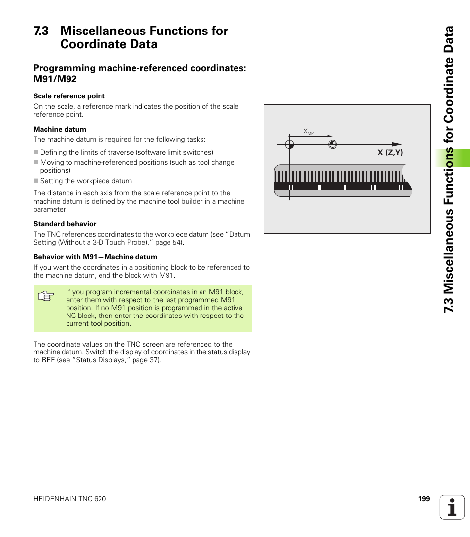 3 miscellaneous functions for coordinate data | HEIDENHAIN TNC 620 (340 56x-01) User Manual | Page 199 / 539