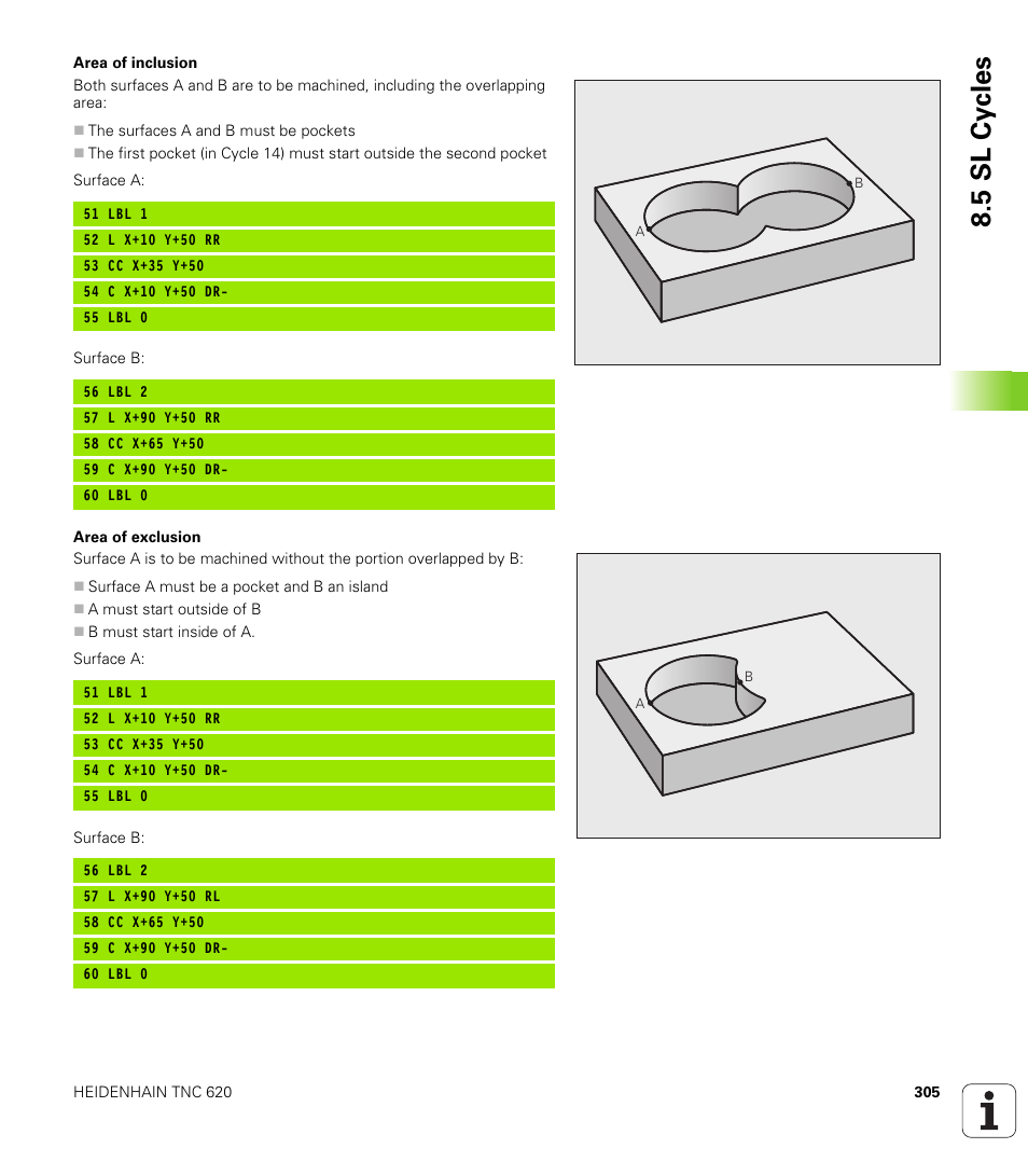 5 sl cy cles | HEIDENHAIN TNC 620 (340 56x-01) User Manual | Page 305 / 539