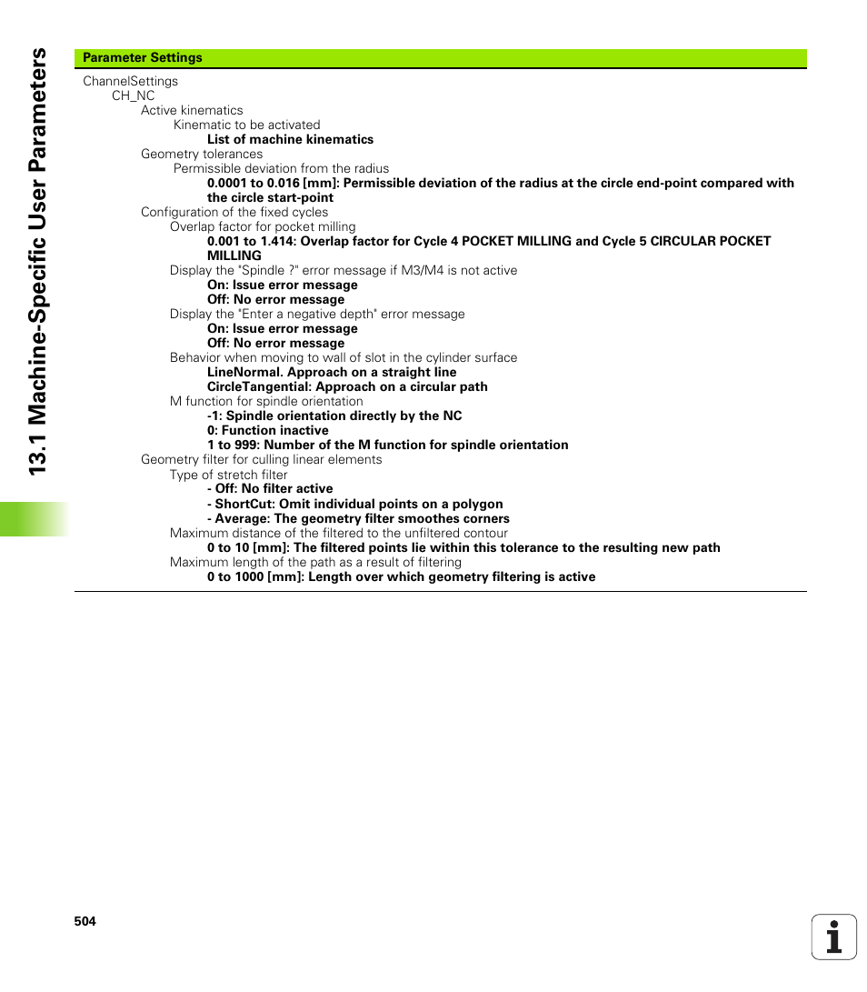 1 mac h ine-specific user p a ra met e rs | HEIDENHAIN TNC 620 (340 56x-01) User Manual | Page 504 / 539