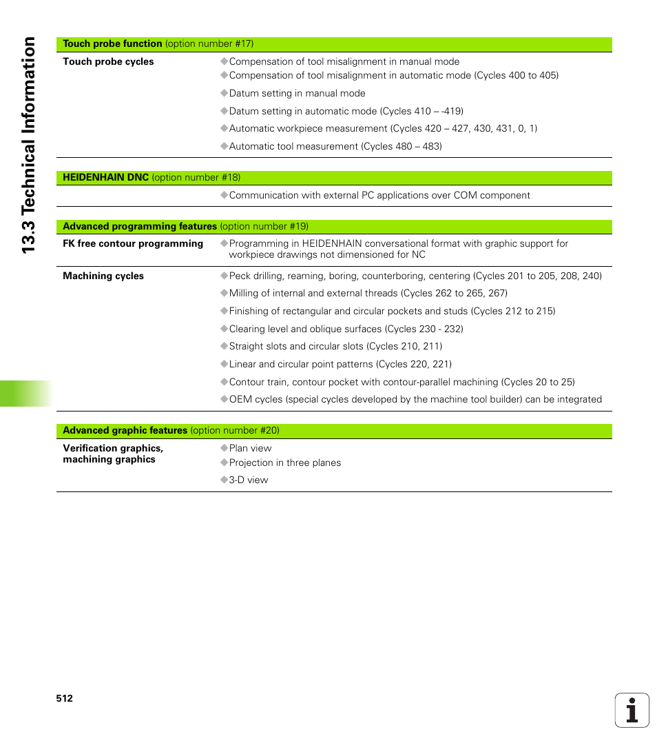 3 t e c hnical inf o rm ation | HEIDENHAIN TNC 620 (340 56x-01) User Manual | Page 512 / 539