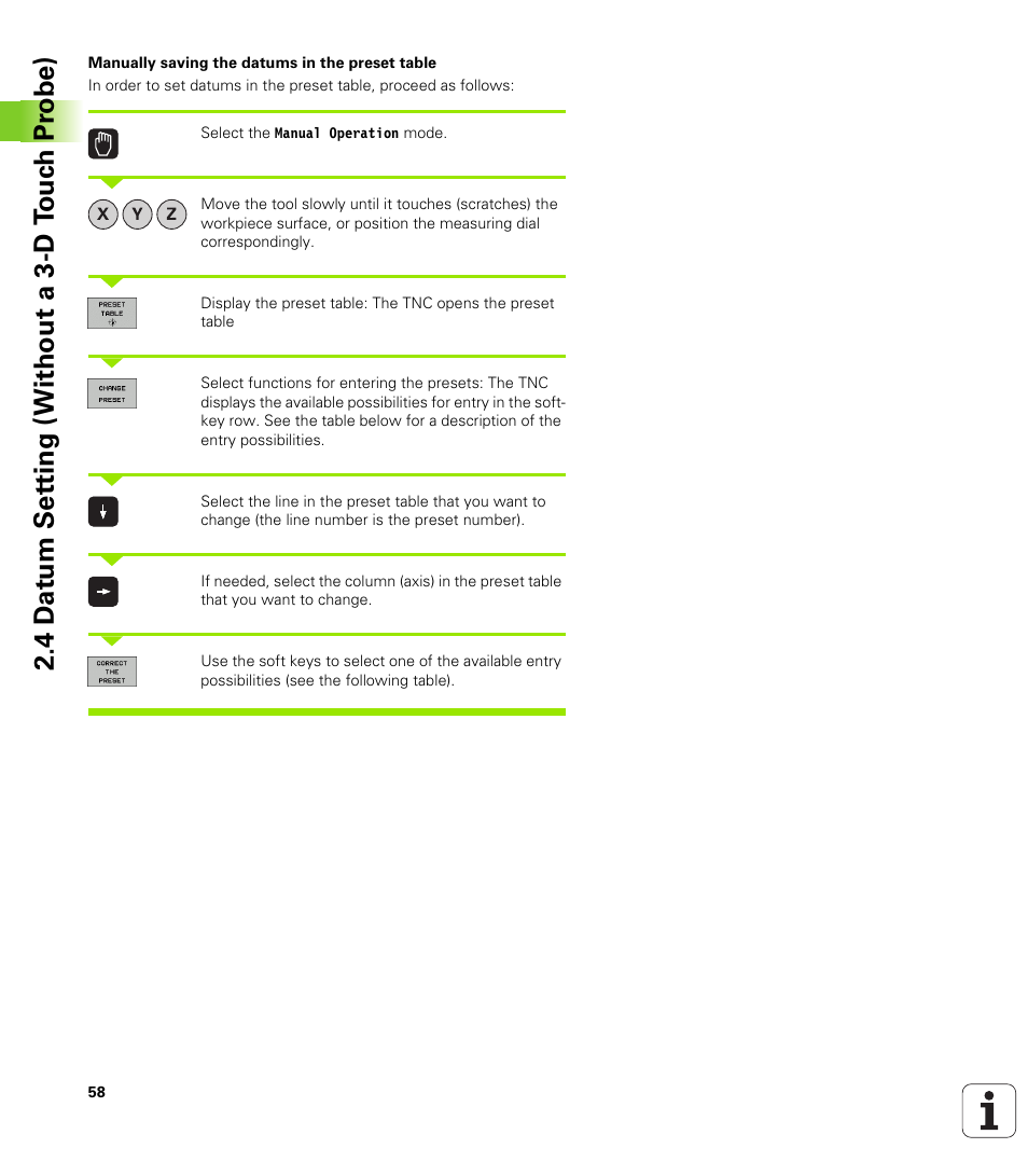 4 d a tum set ting (without a 3-d t ouc h pr obe) | HEIDENHAIN TNC 620 (340 56x-01) User Manual | Page 58 / 539