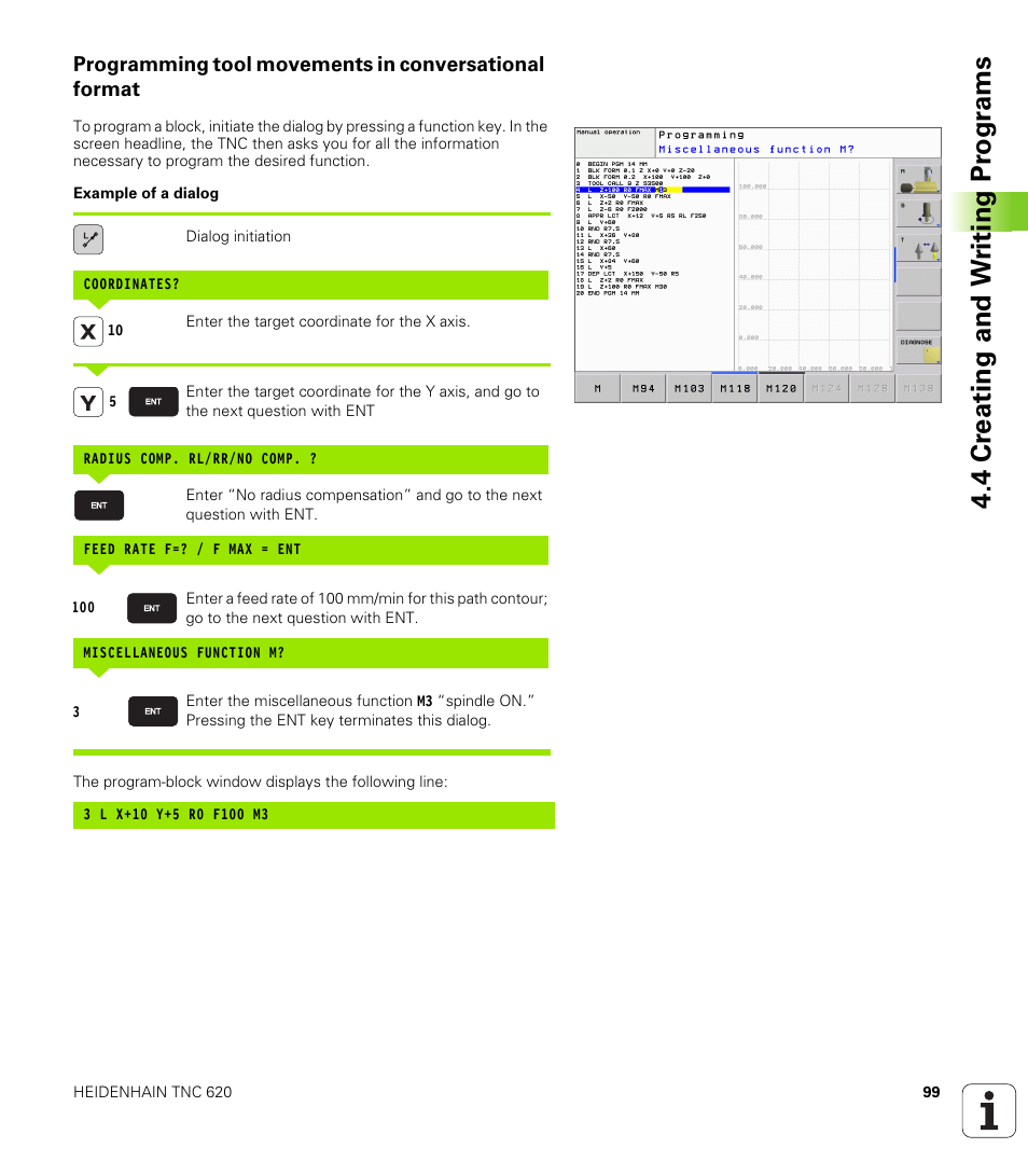 4 cr eating and w riting pr ogr a ms | HEIDENHAIN TNC 620 (340 56x-01) User Manual | Page 99 / 539
