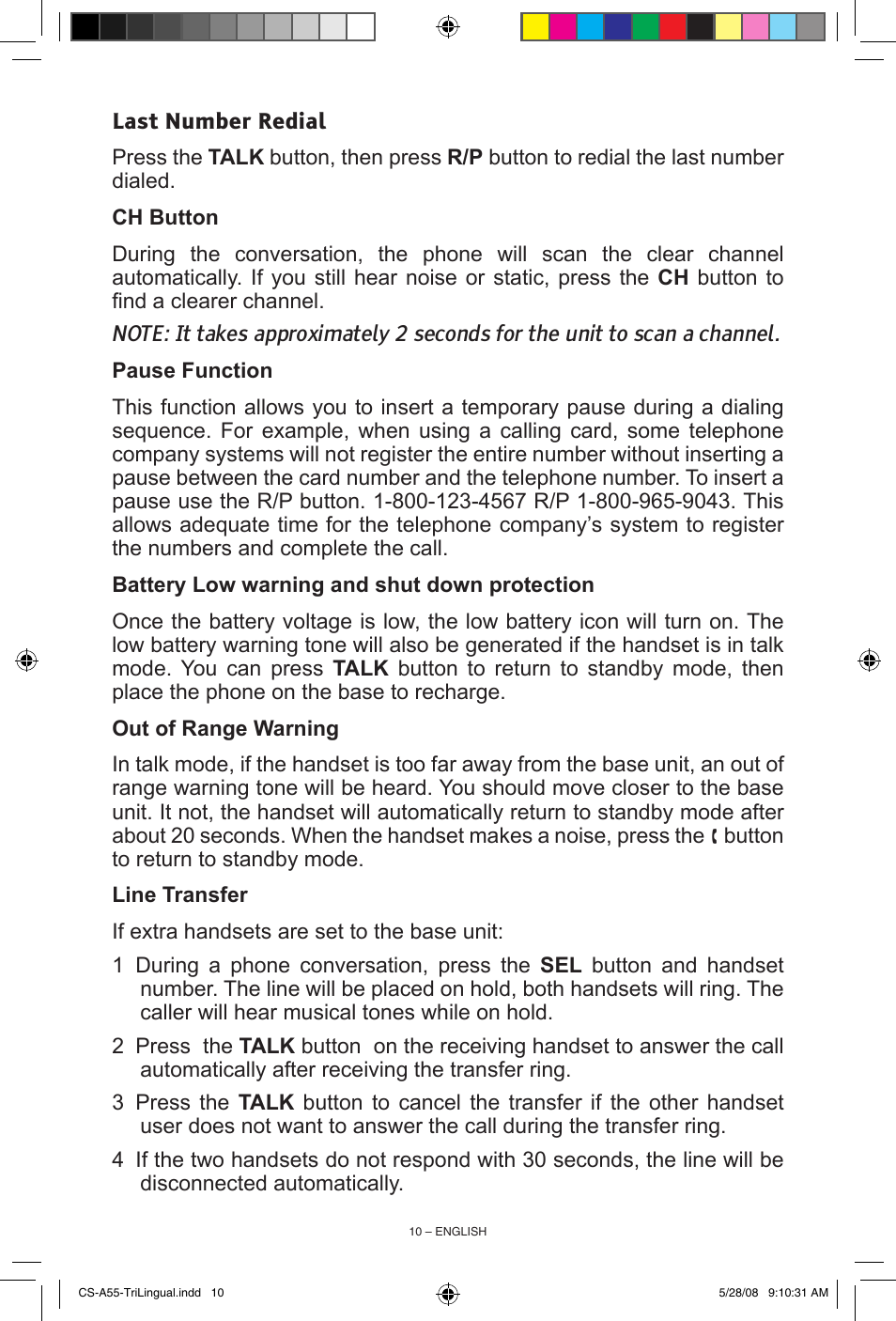 ClearSounds CS-A55 User Manual | Page 10 / 19