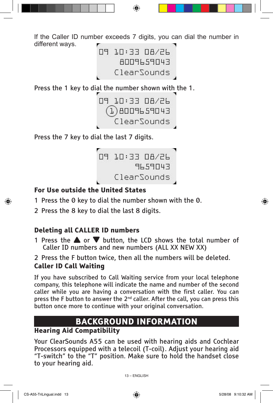 Background information | ClearSounds CS-A55 User Manual | Page 13 / 19