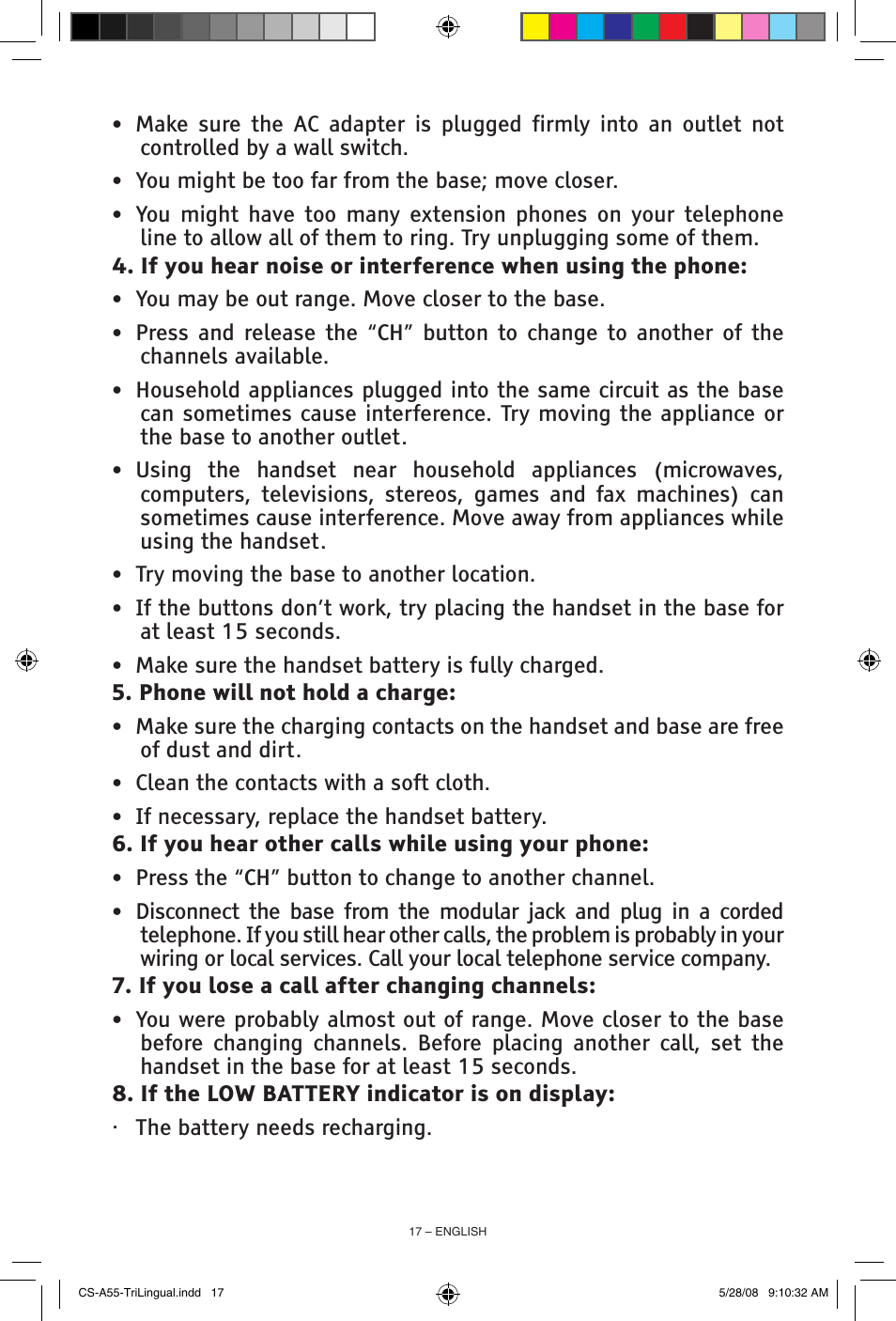 ClearSounds CS-A55 User Manual | Page 17 / 19