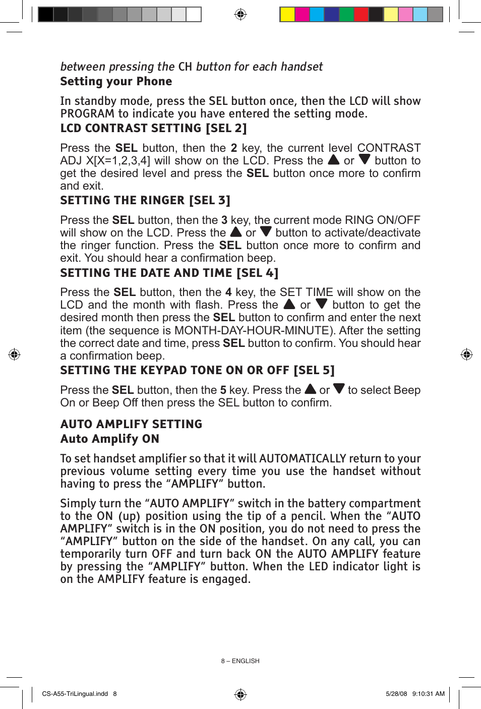 ClearSounds CS-A55 User Manual | Page 8 / 19