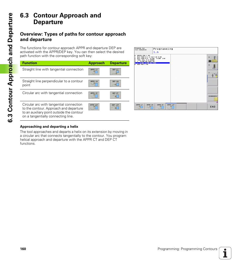 3 contour approach and departure | HEIDENHAIN TNC 620 (340 56x-02) User Manual | Page 160 / 511