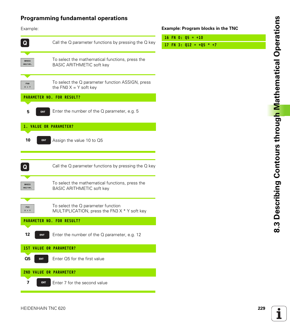 Programming fundamental operations | HEIDENHAIN TNC 620 (340 56x-02) User Manual | Page 229 / 511