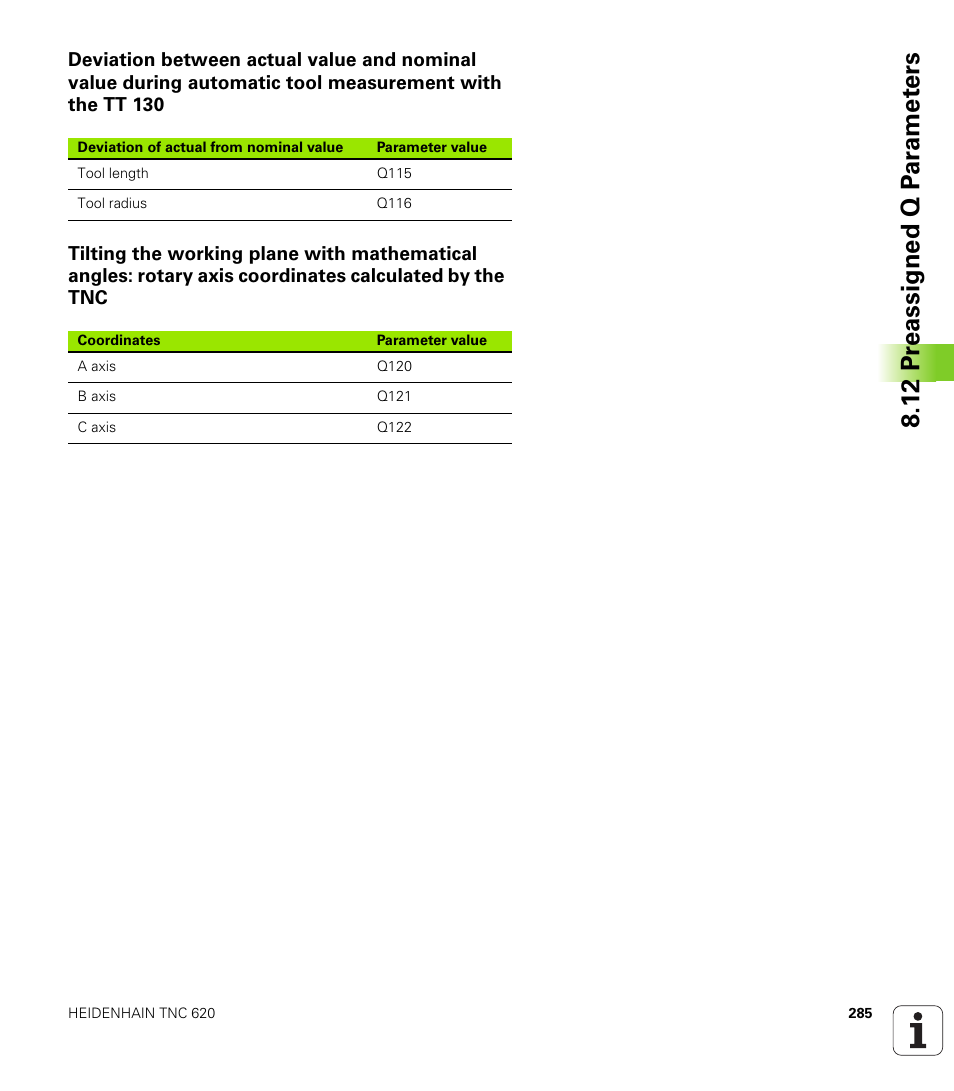 HEIDENHAIN TNC 620 (340 56x-02) User Manual | Page 285 / 511