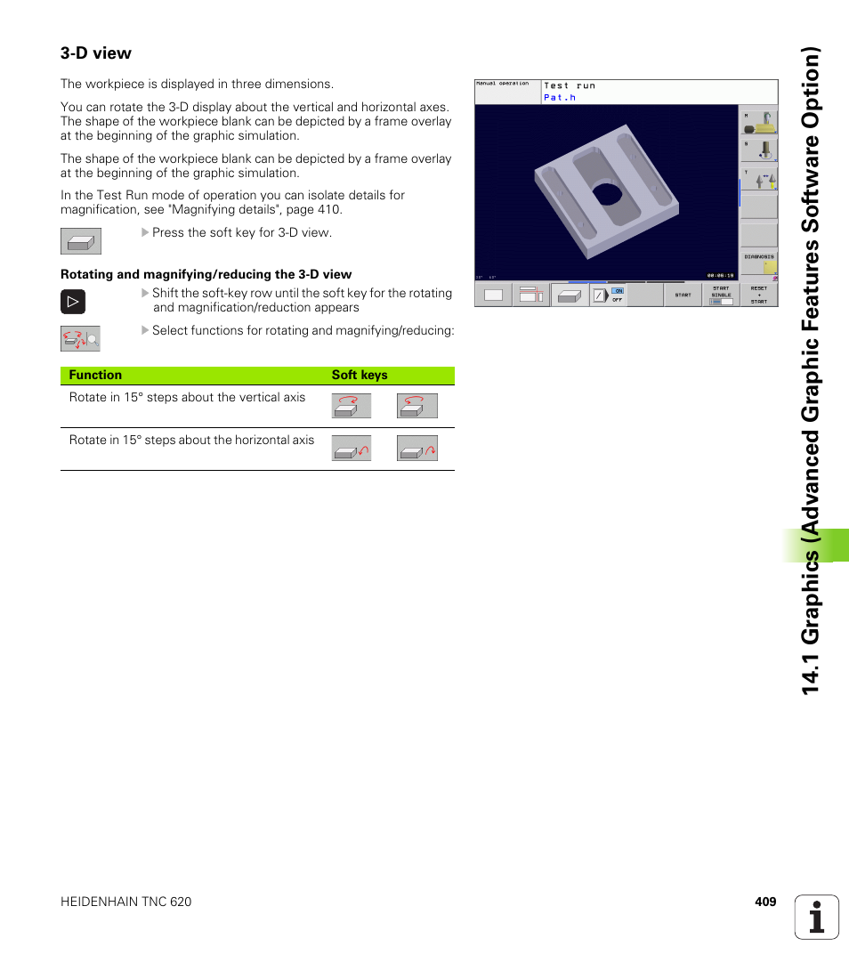 D view | HEIDENHAIN TNC 620 (340 56x-02) User Manual | Page 409 / 511