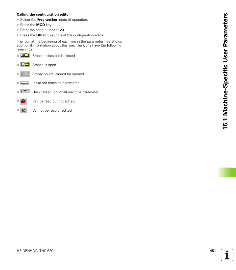 1 mac h ine-specific user p a ra met e rs | HEIDENHAIN TNC 620 (340 56x-02) User Manual | Page 451 / 511
