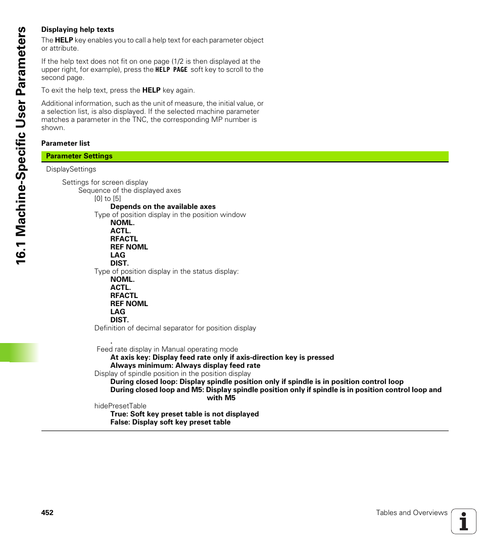 1 mac h ine-specific user p a ra met e rs | HEIDENHAIN TNC 620 (340 56x-02) User Manual | Page 452 / 511