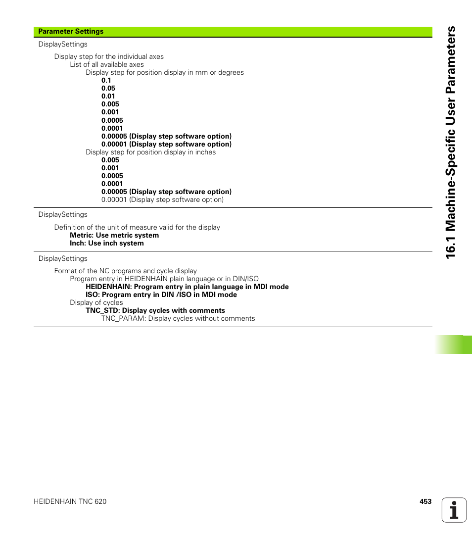 1 mac h ine-specific user p a ra met e rs | HEIDENHAIN TNC 620 (340 56x-02) User Manual | Page 453 / 511