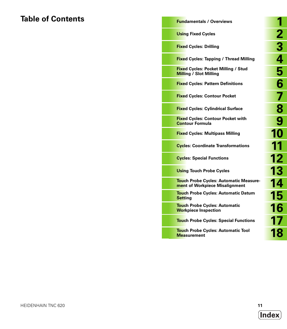 HEIDENHAIN TNC 620 (340 56x-02) Cycle programming User Manual | Page 11 / 437